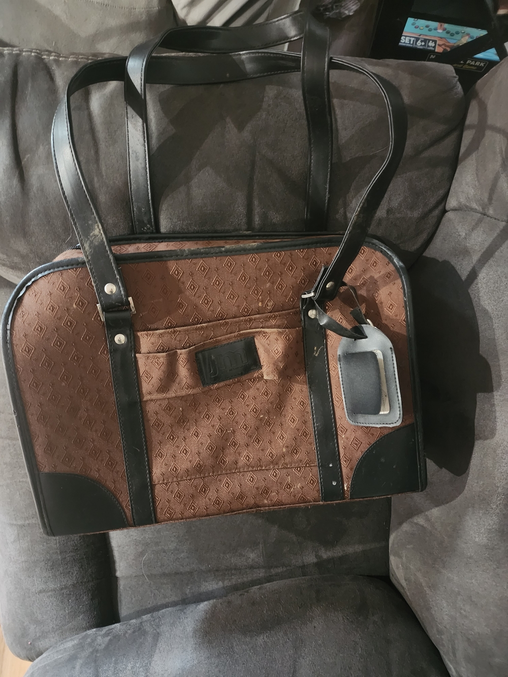 JM Collection Brown and Black Travel Tote